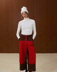 Color Block Turn-Up Pants