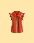 Ruffle Collar Sleeveless Shirt
