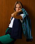 Striped Jacket With Detachable Vest