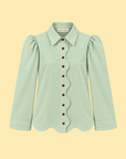 Scalloped Hem Cotton Shirt