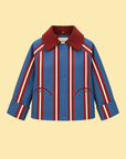 Striped Contrast Collar Jacket