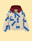 Polka Dot Contrast Collar Jacket