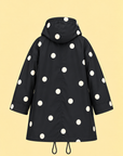 Polka Dot Hooded Long Raincoat