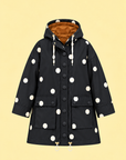 Polka Dot Hooded Long Raincoat