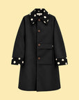 Polka Dot Collar Long Coat