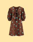 Puff Sleeve Dress With Tie Detail