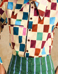 Cropped Button-Up Shirt