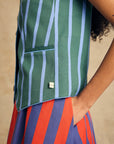 Sleeveless V-Neck Vest With Binding Detail