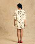 Puff Sleeve Dress With Tie Detail