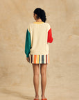 Color Block Sleeve Crew Neck Sweater