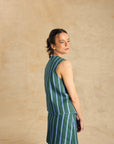 Sleeveless V-Neck Vest With Binding Detail