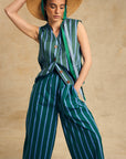 Elastic Waist Wide-Leg Pants