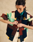 Colorblock Button-Up Jacket