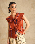 Ruffle Collar Sleeveless Shirt