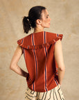 Ruffle Collar Sleeveless Shirt
