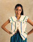 Ruffle Collar Sleeveless Shirt