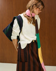 Solid Crew Neck Knit Sweater