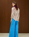 Cotton Round Neck Blouse With Back Button