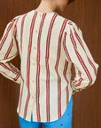 Cotton Round Neck Blouse With Back Button