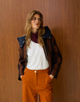 Cotton Hooded Jacket With Full Zipper