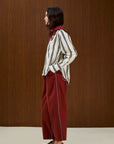 Cotton Round Neck Blouse With Back Button