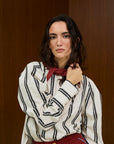 Cotton Round Neck Blouse With Back Button