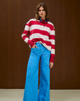 Striped Crew Neck Knit Sweater