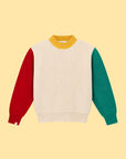 Color Block Sleeve Crew Neck Sweater
