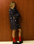 Polka Dot Hooded Long Raincoat