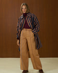 Piped Barrel Leg Pants