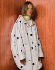 Striped Hooded Long Raincoat