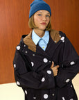Polka Dot Hooded Long Raincoat