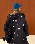 Polka Dot Hooded Long Raincoat