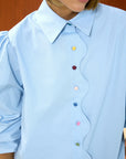 Scalloped Hem Cotton Shirt