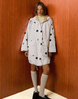 Striped Hooded Long Raincoat
