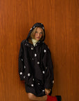 Polka Dot Hooded Long Raincoat