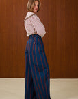 Ruffle Collar Striped Blouse