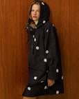 Polka Dot Hooded Long Raincoat