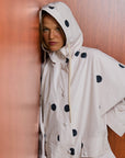 Striped Hooded Long Raincoat