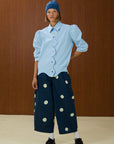 Scalloped Hem Cotton Shirt