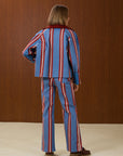 Striped Contrast Collar Jacket