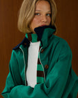 Contrast Collar Piped Cotton Jacket