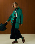 Contrast Collar Piped Cotton Jacket