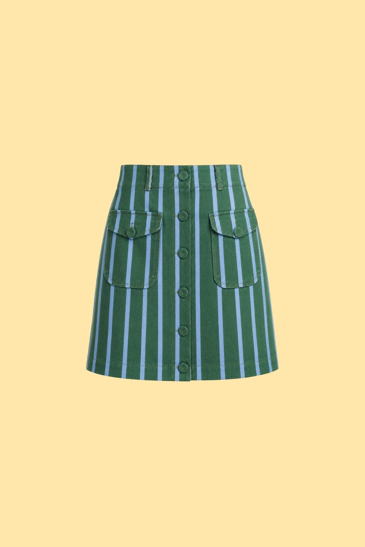 Button-Front Mini Skirt With Pocket Detail