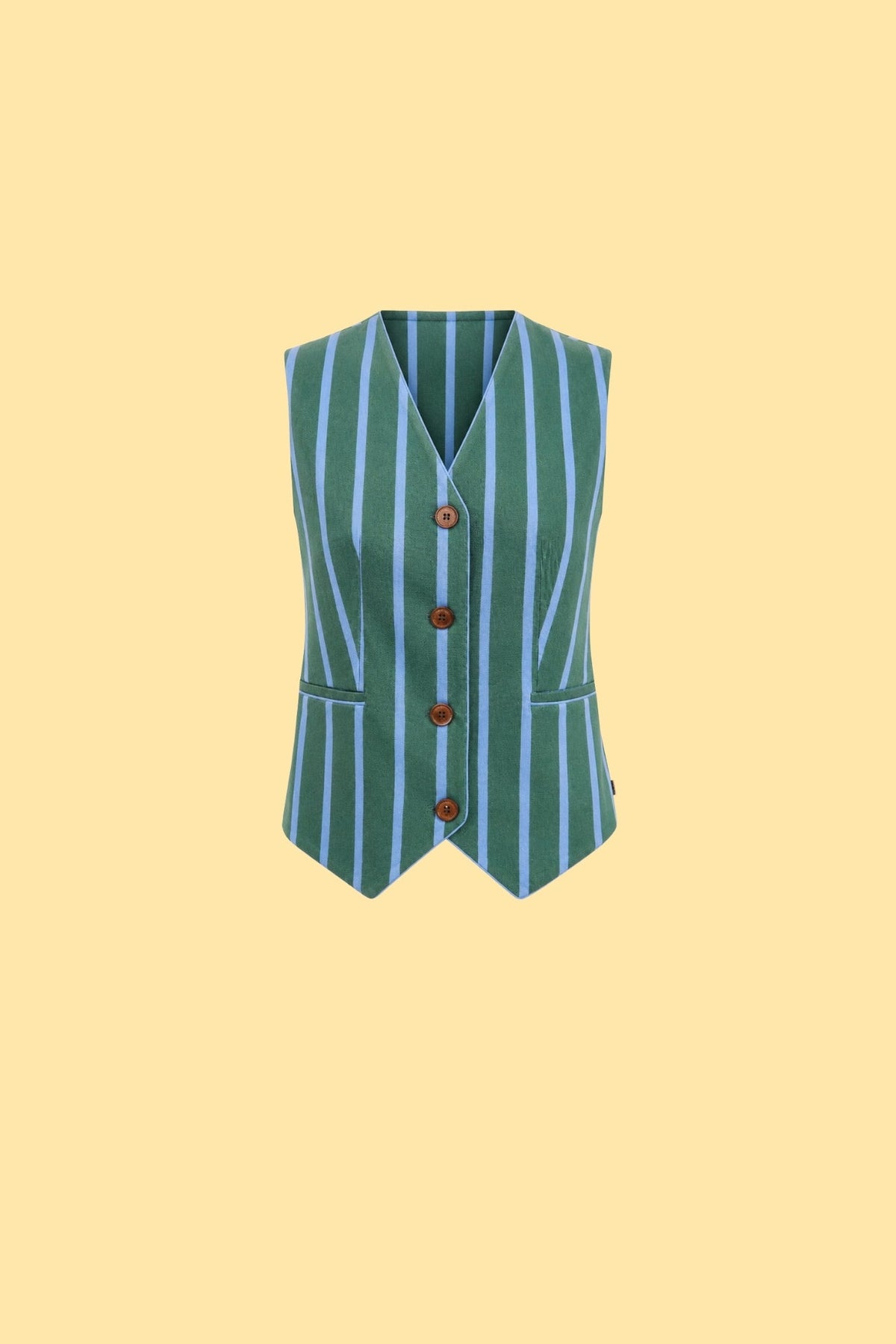 Sleeveless V-Neck Vest With Binding Detail