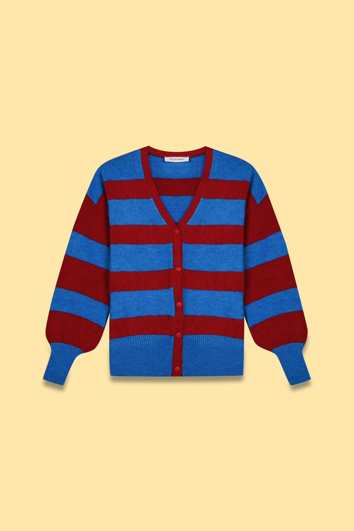 V Neck Striped Knit Cardigan