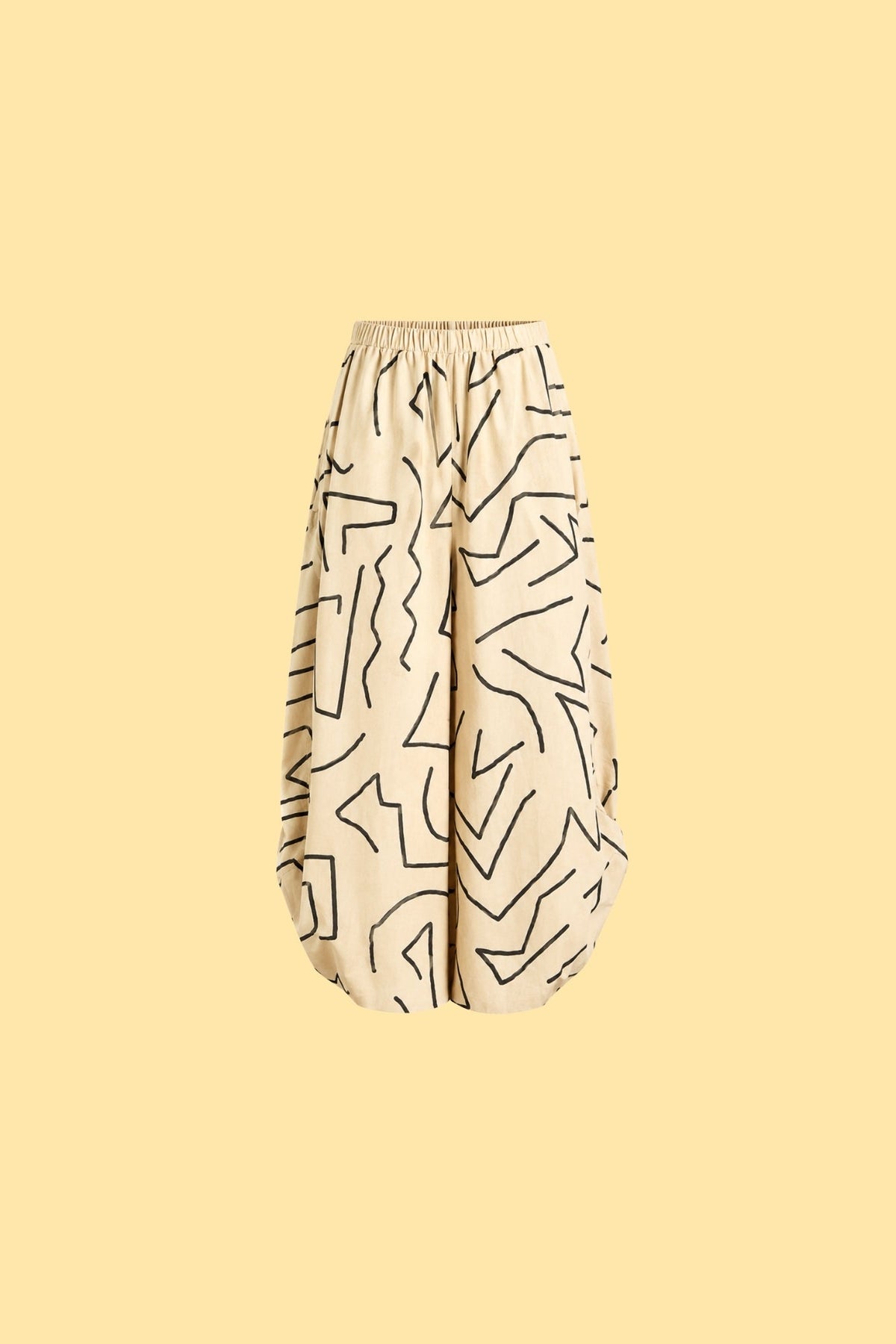 Wide-Leg Pants With Side Gathered Detail