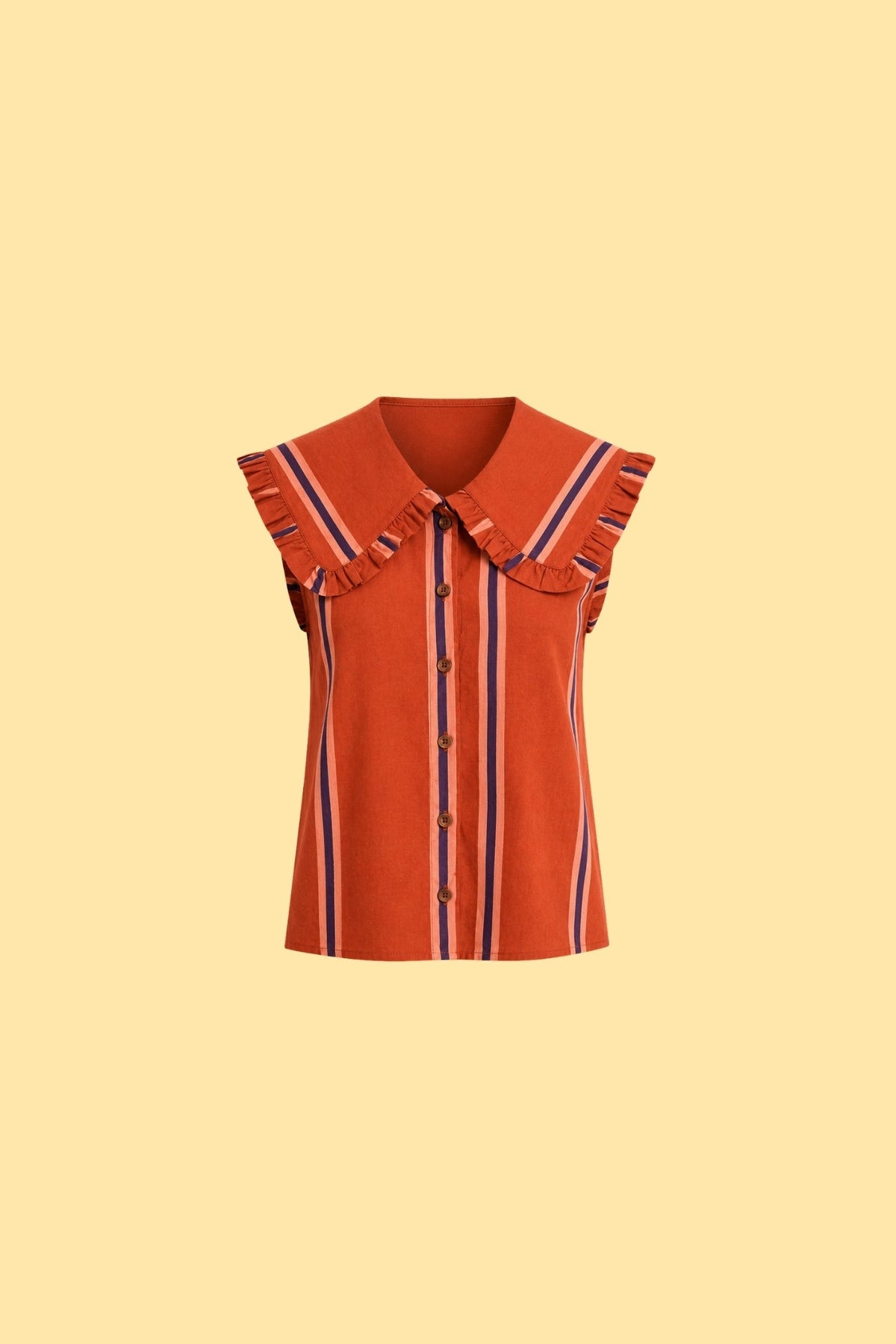 Ruffle Collar Sleeveless Shirt