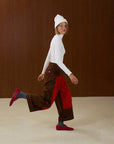 Color Block Turn-Up Pants
