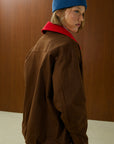 Contrast Collar Piped Cotton Jacket